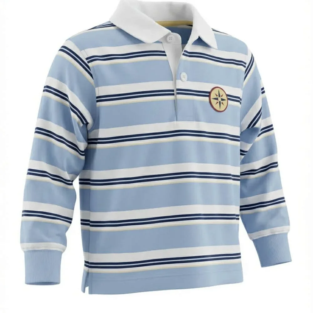 Gymboree NWT SAILING CLUB Red Striped Compass Polo LS Shirt Top 12- 18 mos